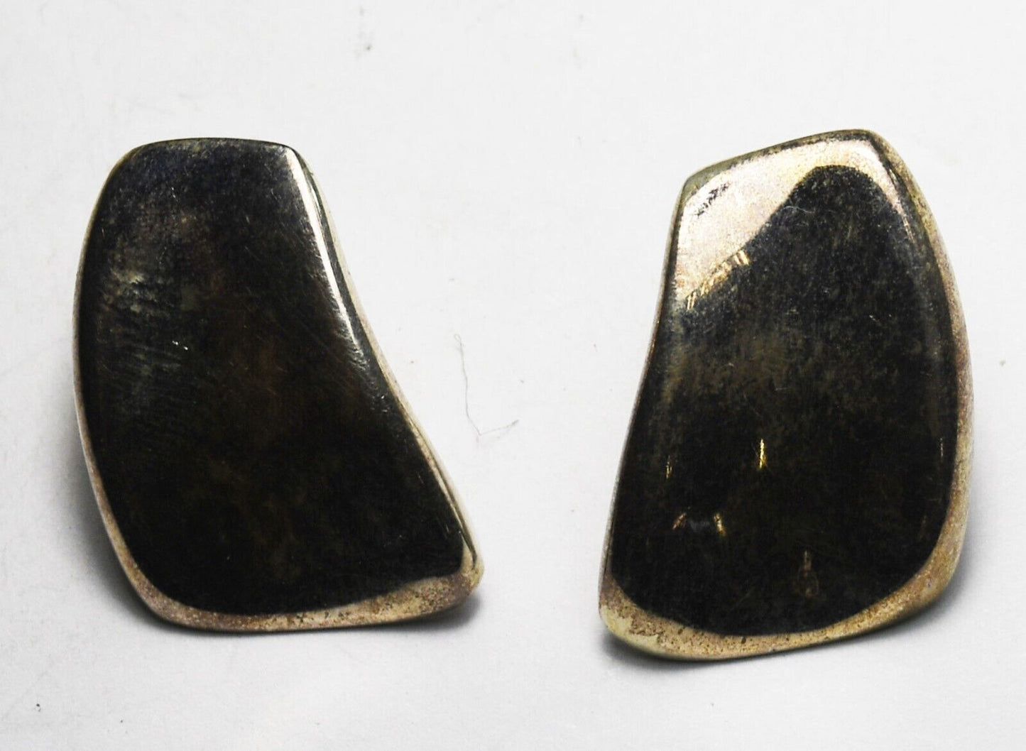 Sterling Silver Mark Wasserman Samara Modern Stud Earrings 26mm x 18mm
