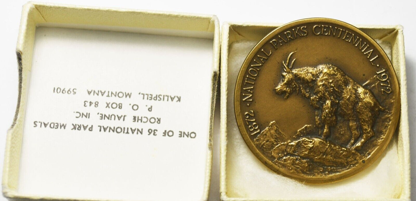 1972 Glacier National Park Centennial Medallic Art Medal 38mm w Box