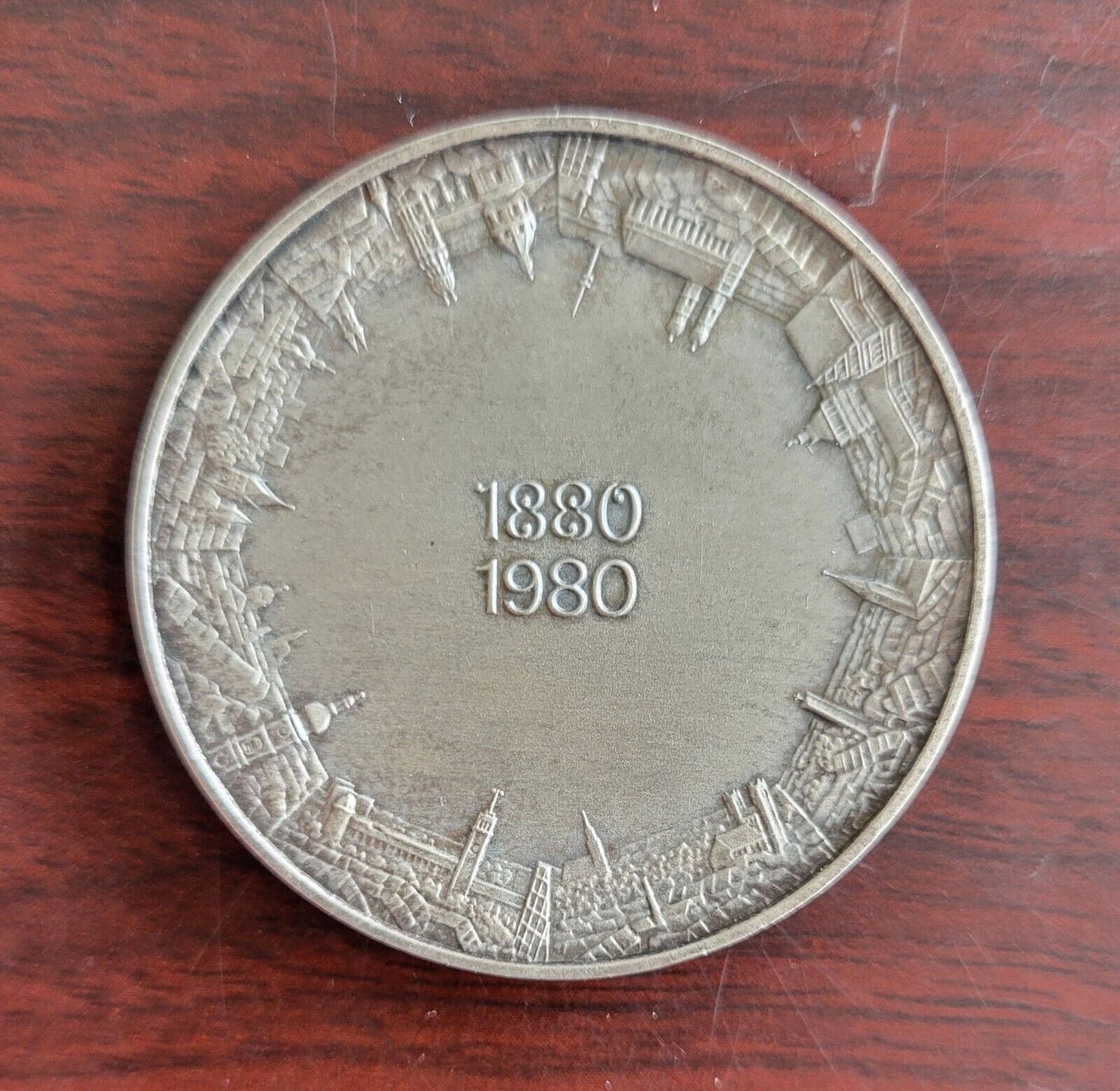 Silver Medal 100 Jahre Munchener Ruck Munich 1880 1980 German Coin .999 Fine