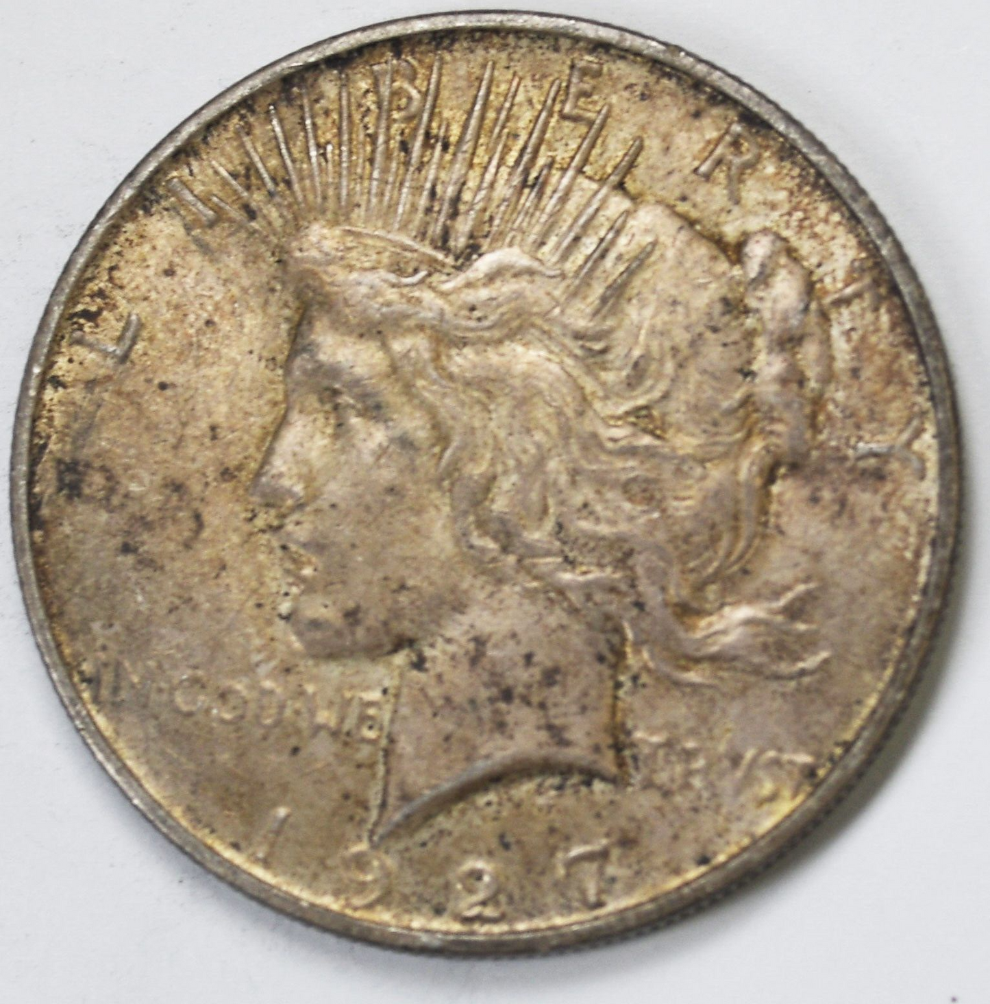 1927 D $1 Peace Silver One Dollar US Denver AU