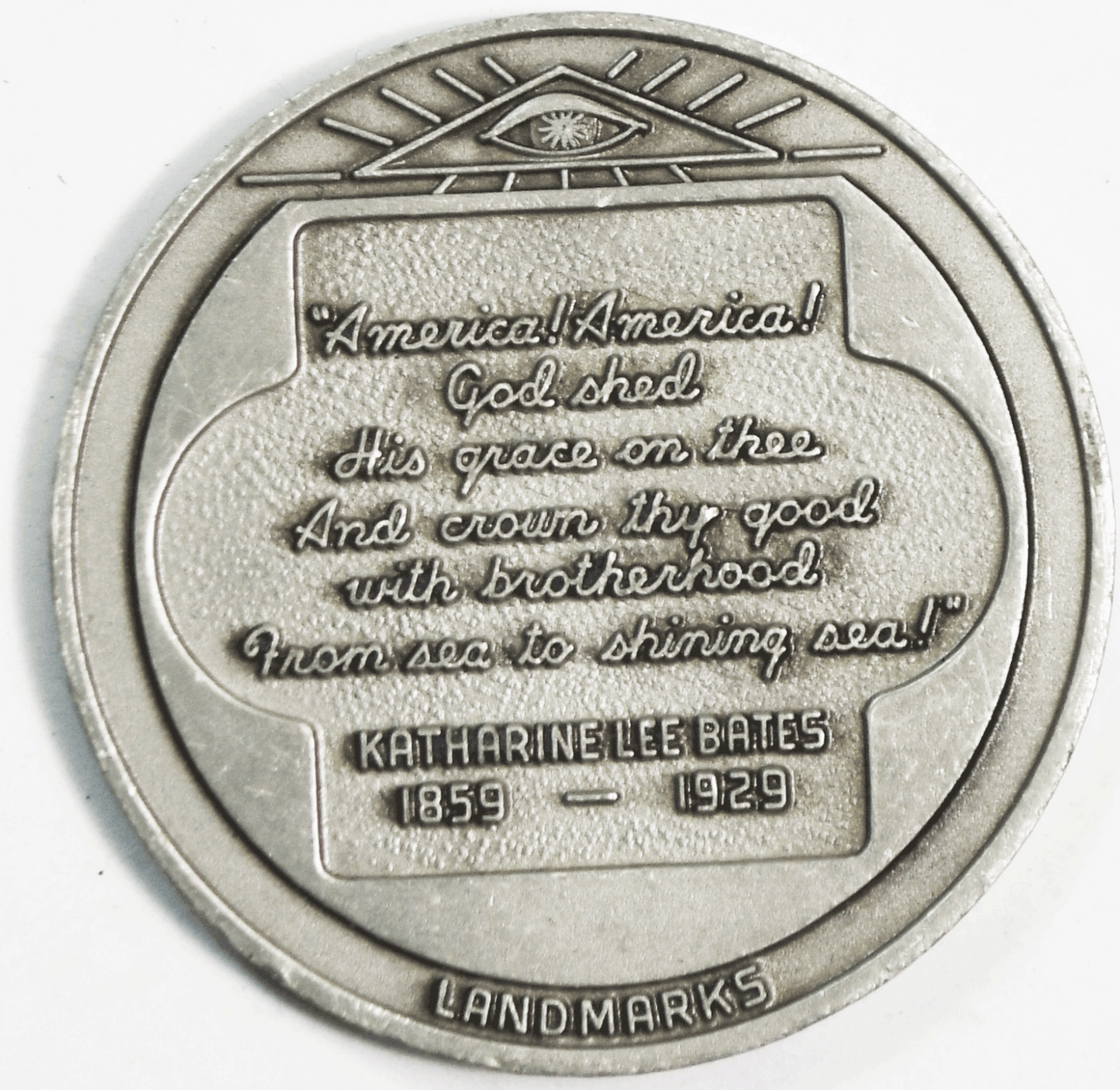 America The Beautiful 1776-1976 Pewter Medallion Bicentennial 38mm