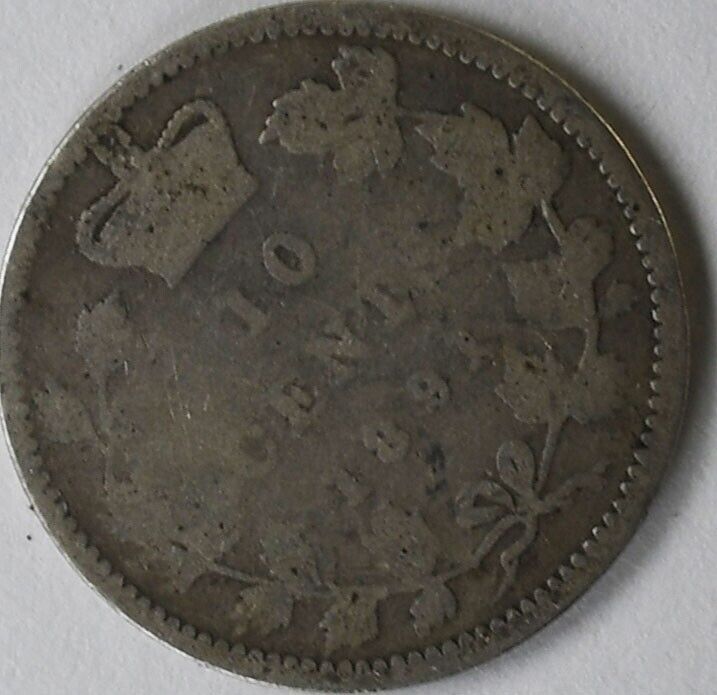 1891 Canada 10c Ten Cents Silver Coin Dime KM# 10