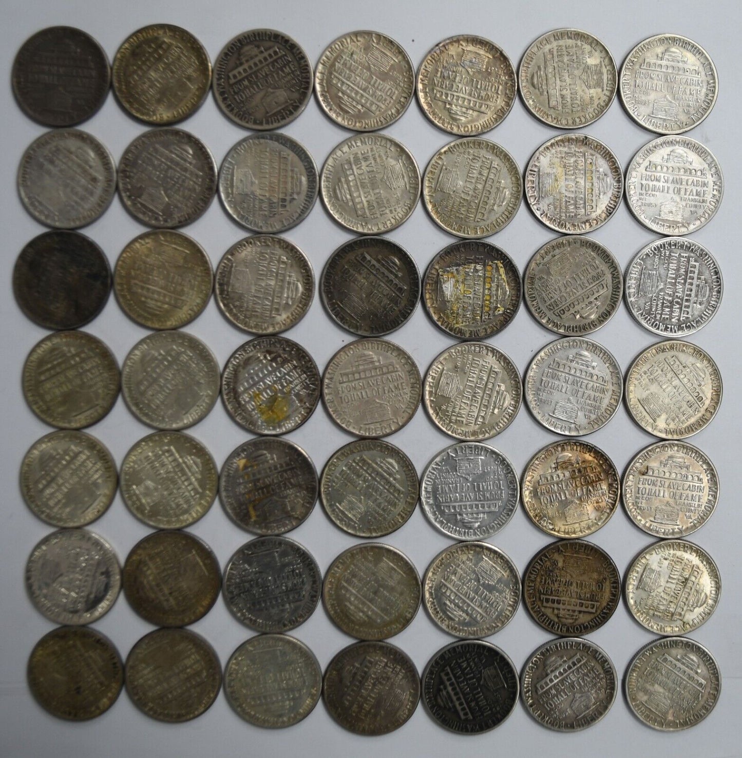 49pc Booker T Washington Half Dollar 50c Commemorative Silver Coins $24.50 90%