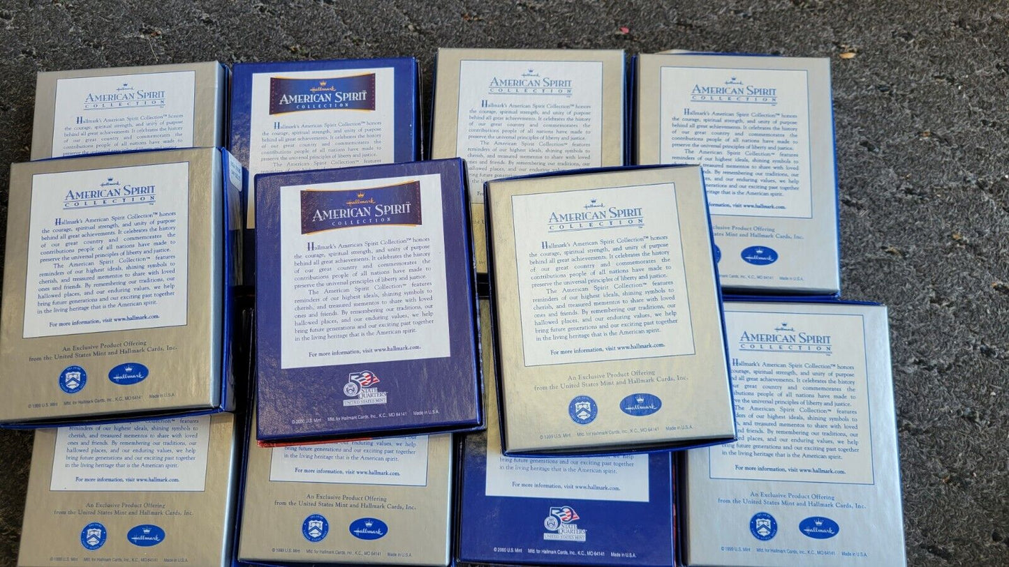 11pc. Hallmark American Spirit Collection Coin & Fig Set State Quarters Boxed