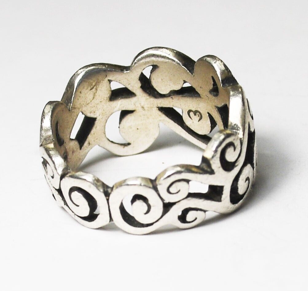 Sterling Silver Brighton Scroll Filigree Ring 12mm Size 8