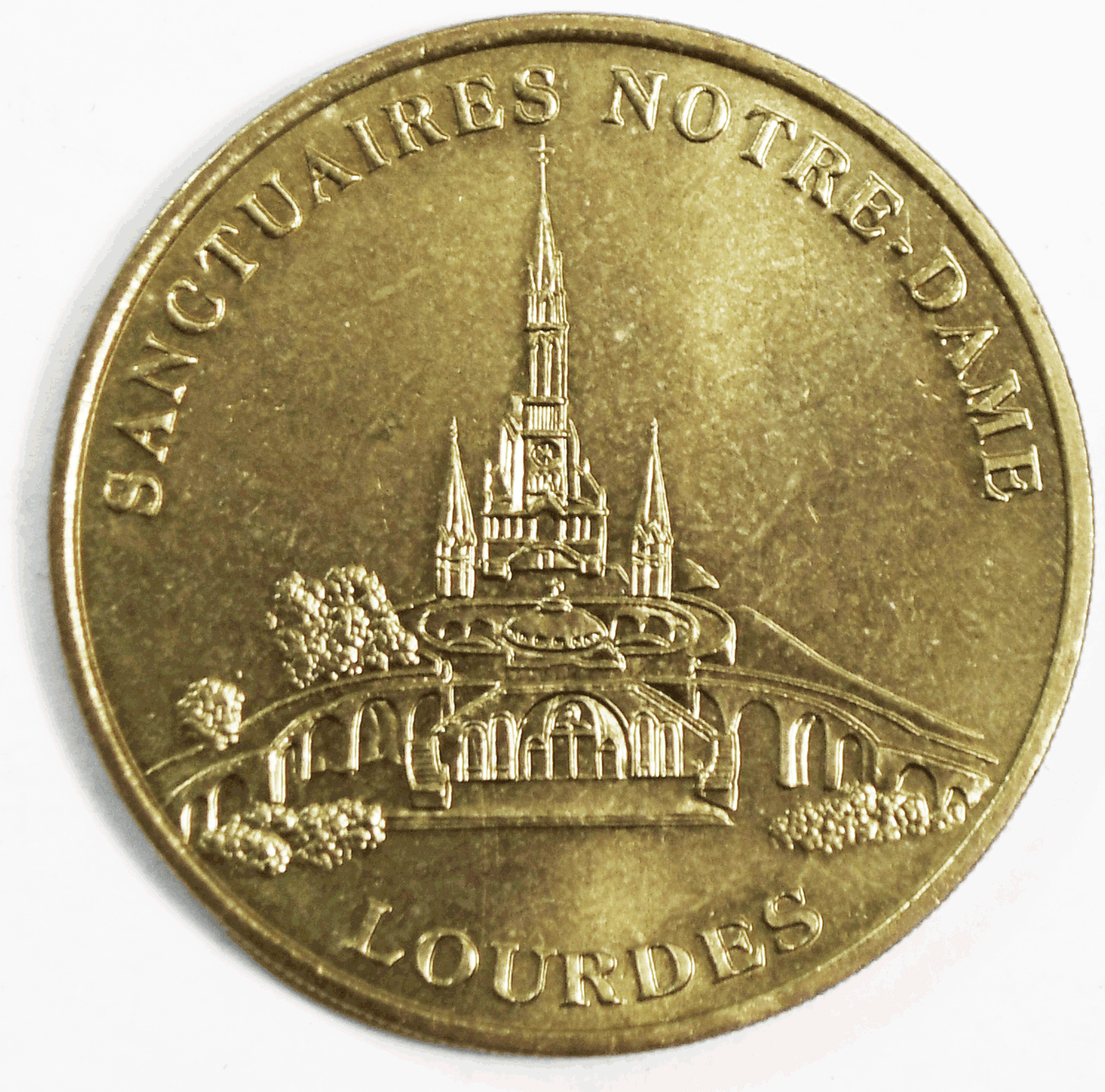 Notre Dame de Lourdes Medal Sanctuaries Brass 34mm Token