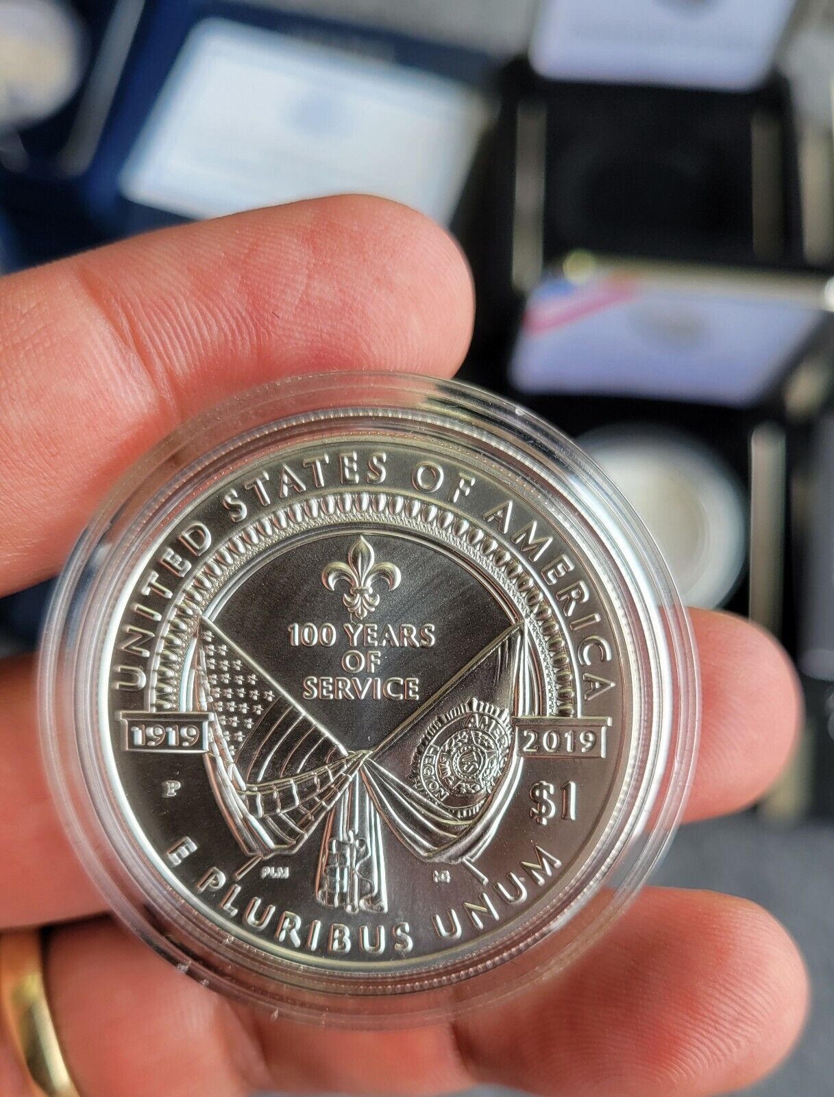 US Mint 2010, 07, 19 Commemorative Silver $1 Little Rock, Legion, Apollo, Vets