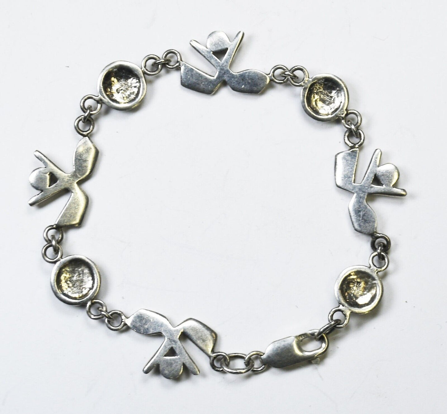 Sterling Silver Gold Ball Club Chain Bracelet 12mm 7.5"