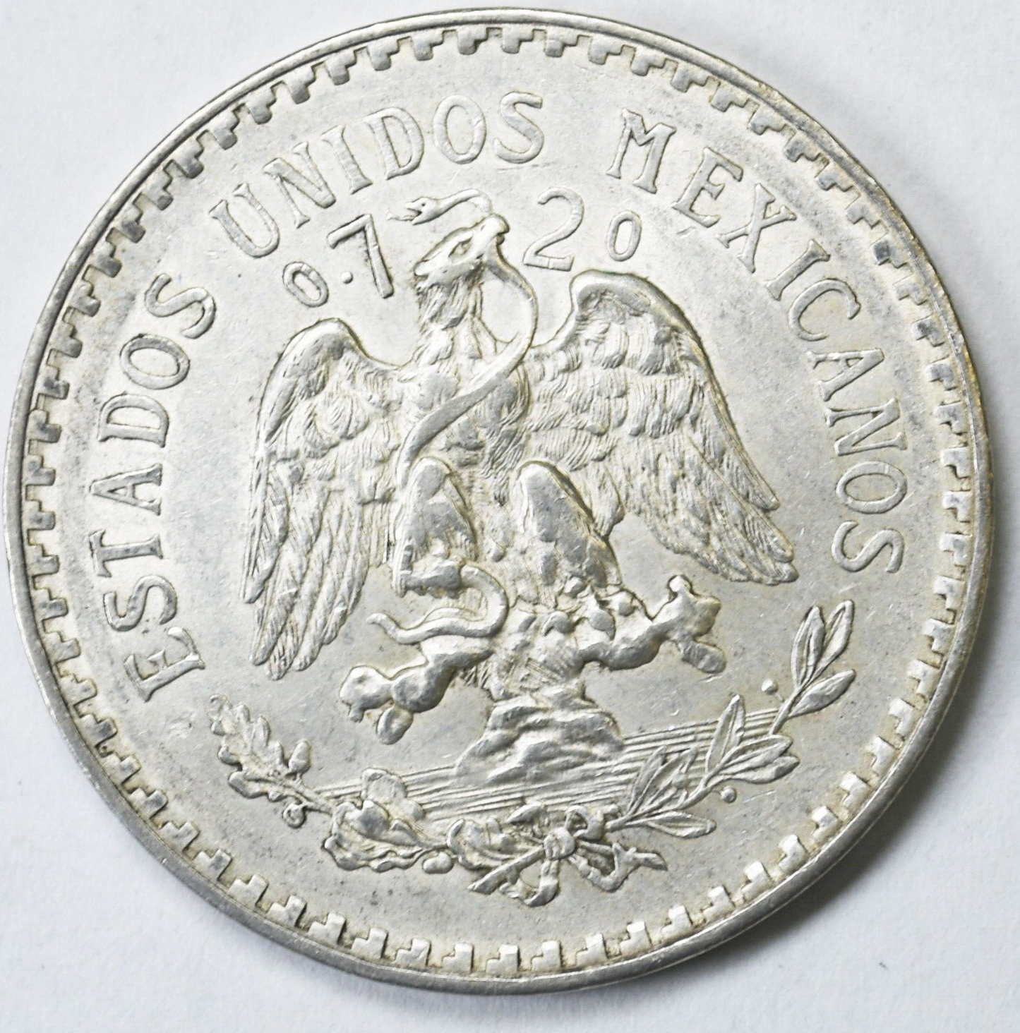 1933 Mexico Silver One Peso AU Coin KM#455