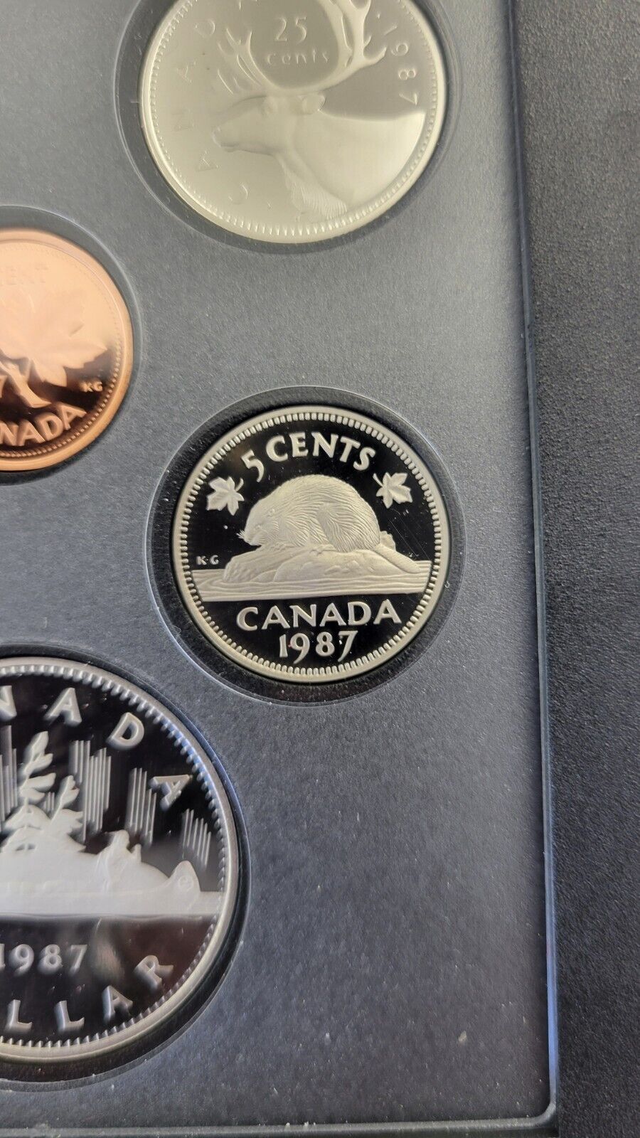 1987 Canada Proof Set 7 Coin Detroit de Davis Strait Canadian w/Box & COA