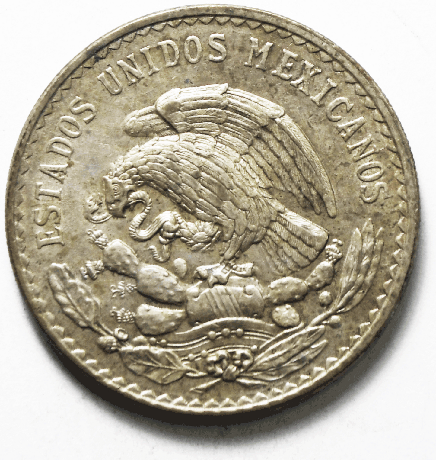 1947 Mexico Estados Unidos Mexicanos One Peso Silver Coin KM#456