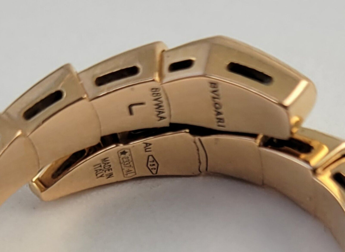 BVLGARI Ring Serpenti Viper US7-7.75 L Engraved 18K 750 Yellow Gold Band