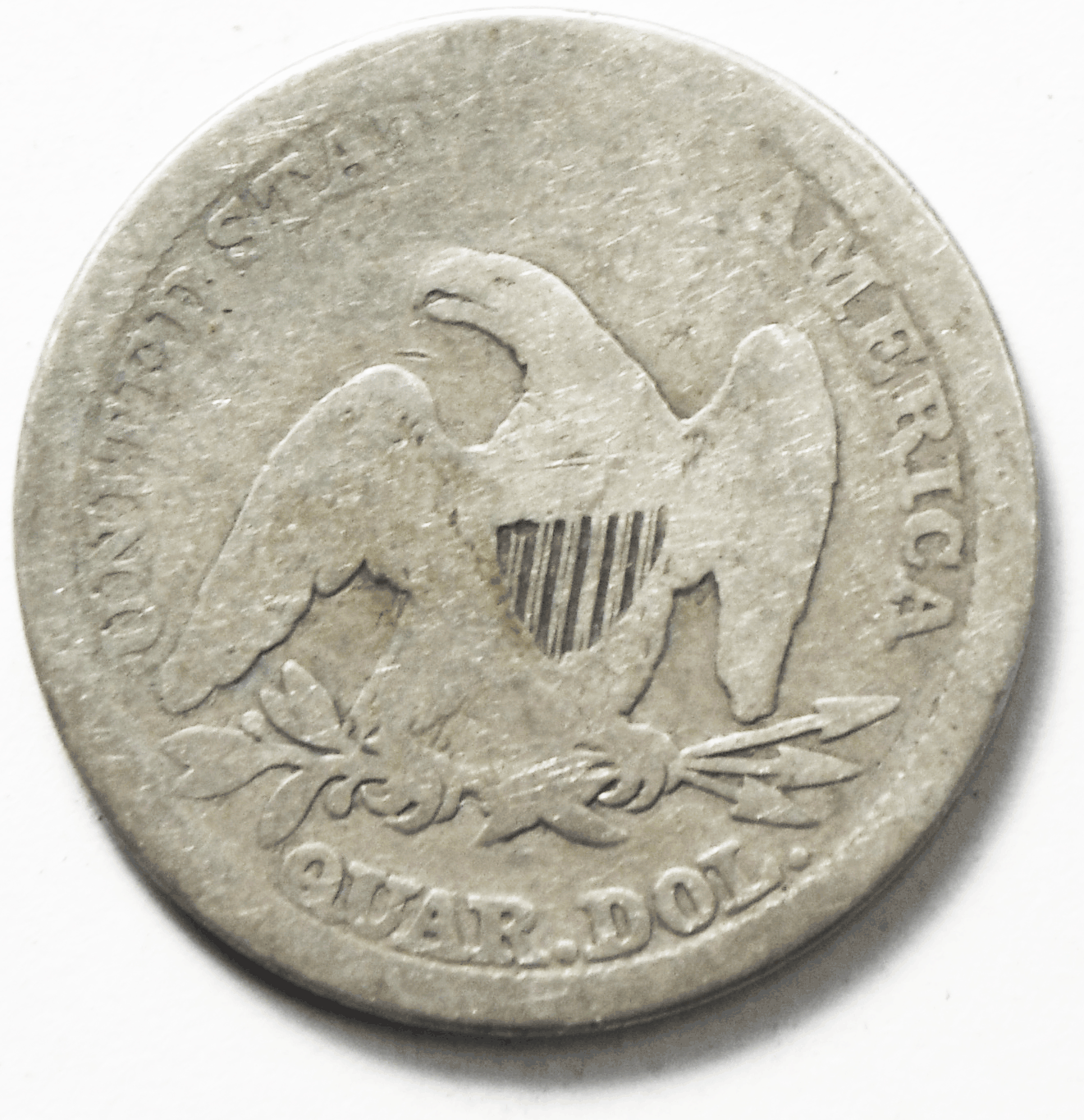 1856 25c Seated Liberty Silver Quarter Dollar Twenty Five Cents Philadelphia