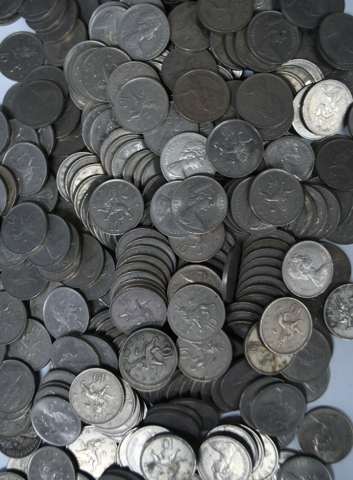 335pc Great Britain New Ten Pence Coins 1968-1980
