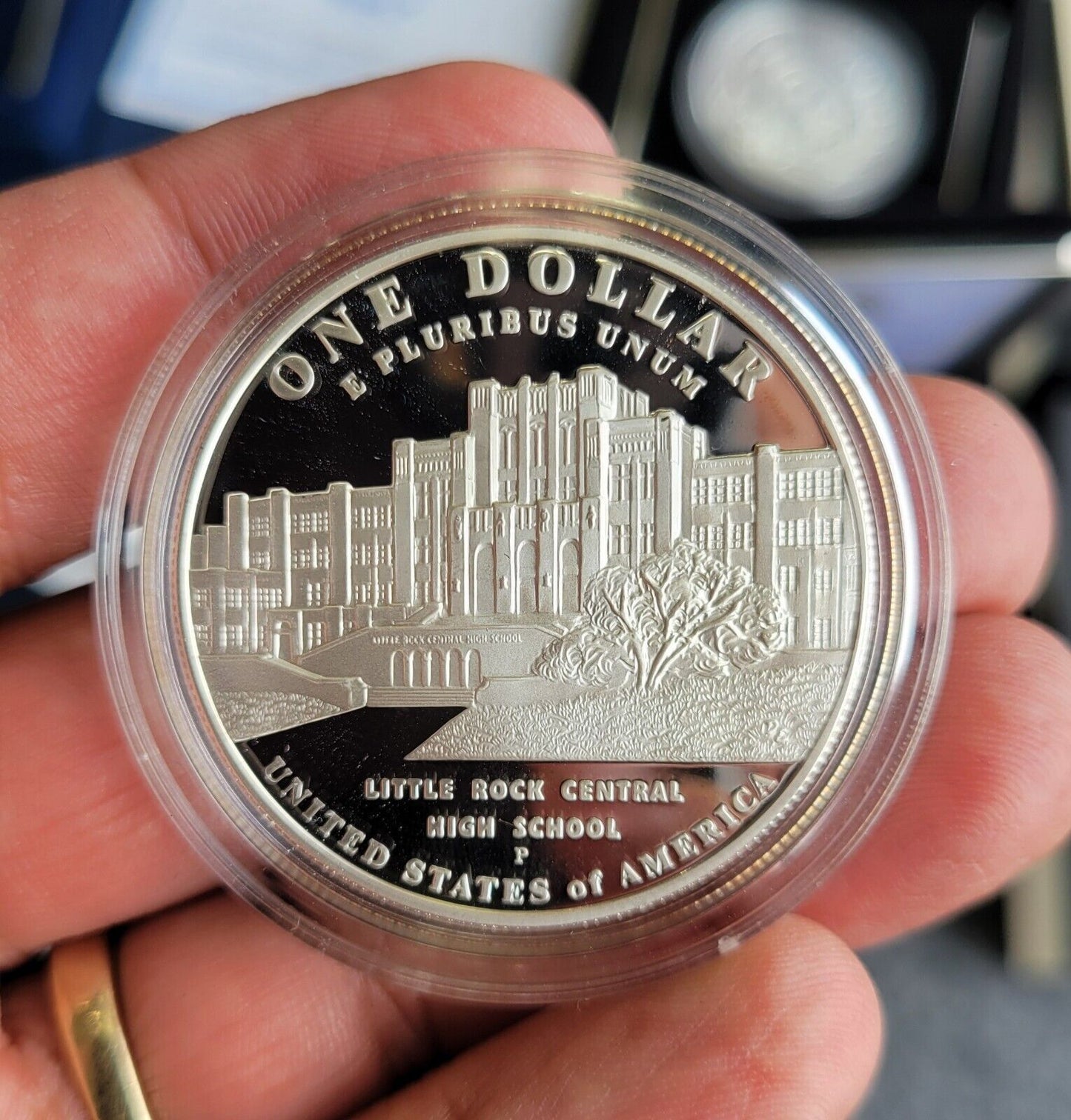 US Mint 2010, 07, 19 Commemorative Silver $1 Little Rock, Legion, Apollo, Vets