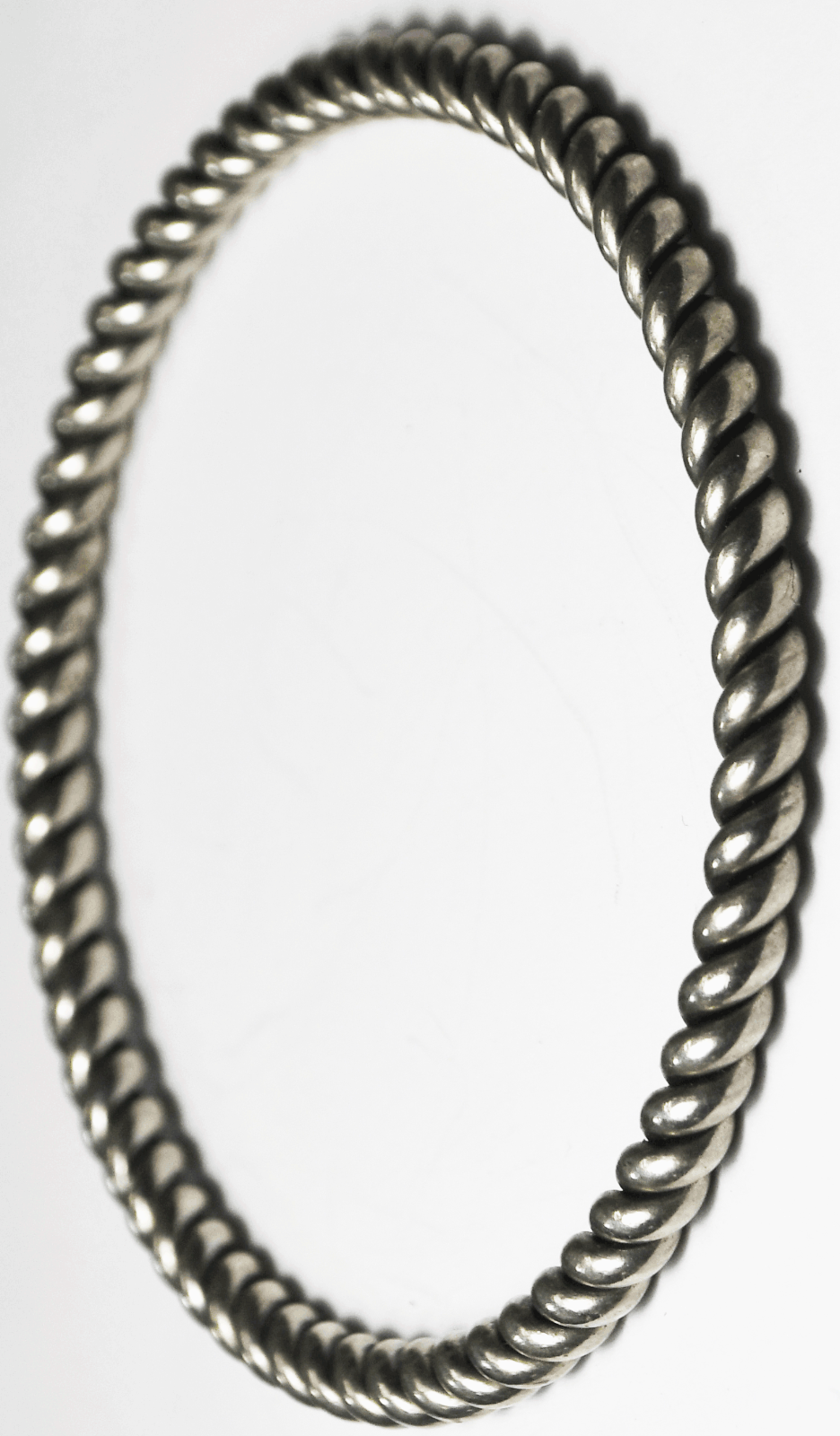 Sterling Silver Silpada B1614 Twist Rope Striped Large 5mm Bangle Bracelet