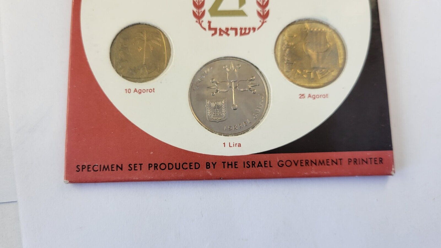 1969 ISRAEL Specimen Coin Set 6 Proof Like Coins Sealed 21st Anniversary
