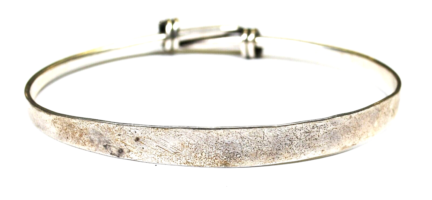 Sterling Silver Ed Levin Signature Adjustable Bangle Bracelet 7mm