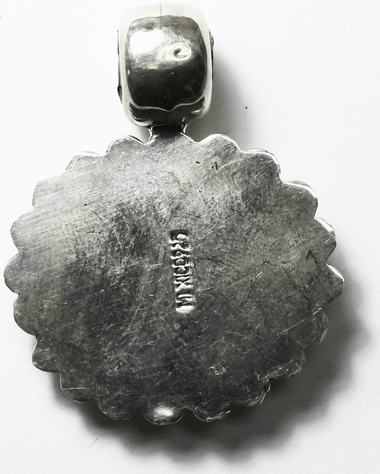 Sterling Silver Sun Rays Flower Dyed Howlite Turquoise Pendant 40mm x 32mm