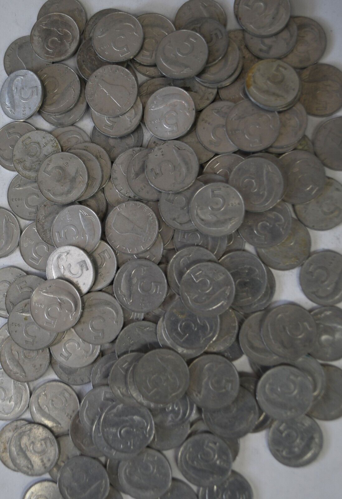 150pc Italy 5 Five Lire Aluminum Coins Lot 1951-1973
