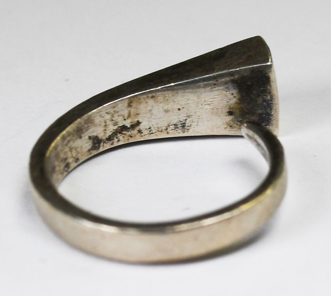 Sterling Silver FROM Horn Shaped Adjustable Ring 7mm Size 5.5