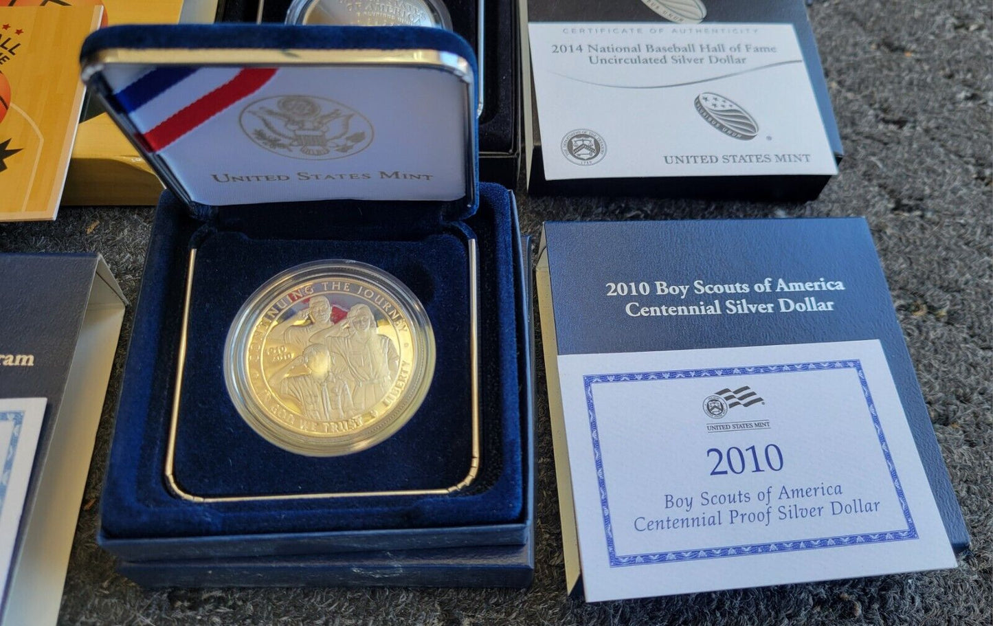 US Mint 2020, 10, 14 Commemorative Silver $1 Baseball, Basketball, Eagle, Scout
