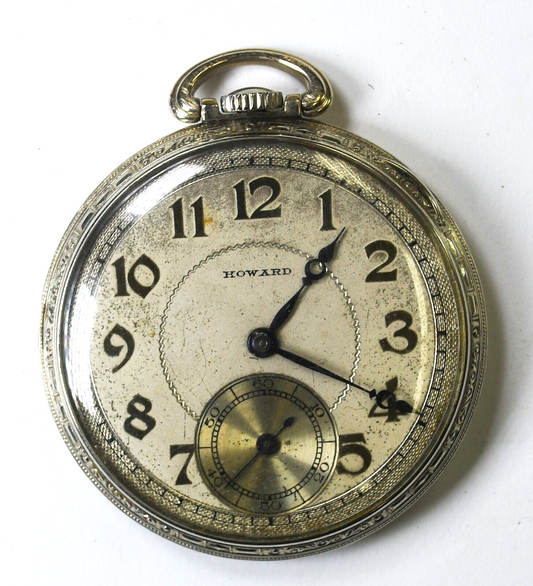 E Howard (Keystone) Series 12 Open Face Extra Deco Case Pocket Watch
