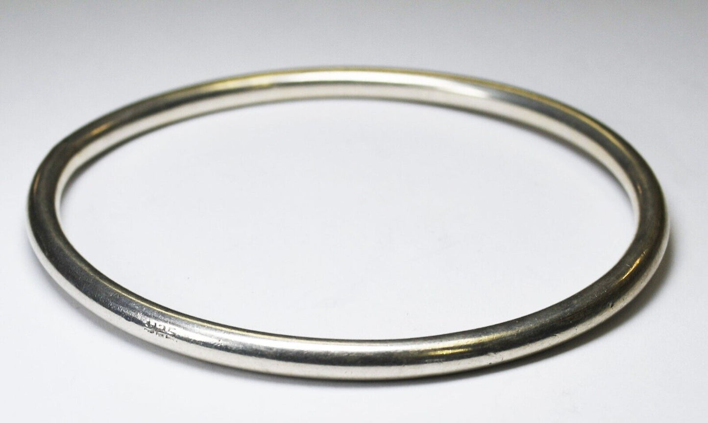 Sterling Silver Large Bangle Bar 4mm Bracelet