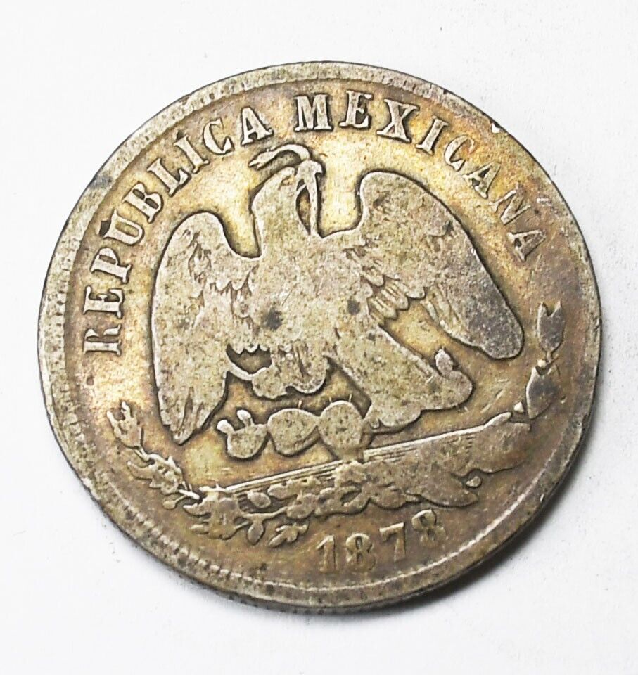 1878 Zs Mexico Second Republic 50 Centavos Silver Coin  KM# 407.8
