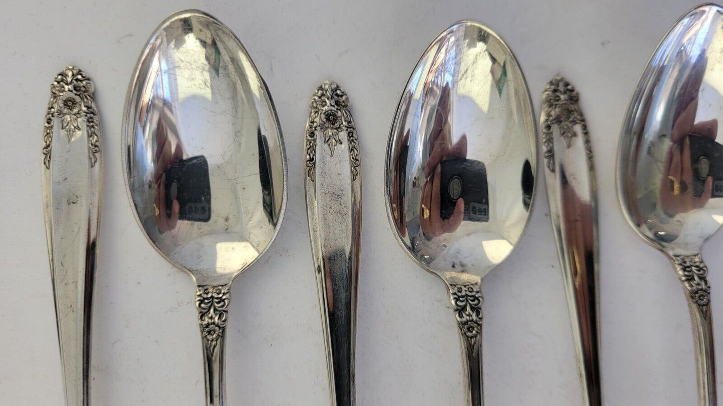 7pc. International Prelude Sterling Silver 7 3/8" Long Iced Tea Spoons 6.3oz.