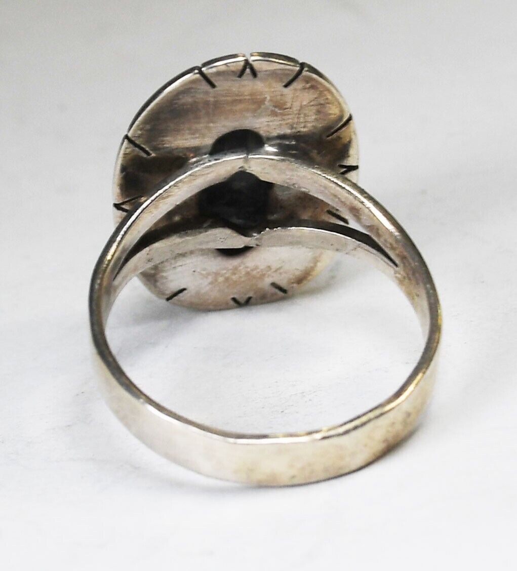 Sterling Silver Oval Lapis Stripe Halo Ring 22mm Size 9