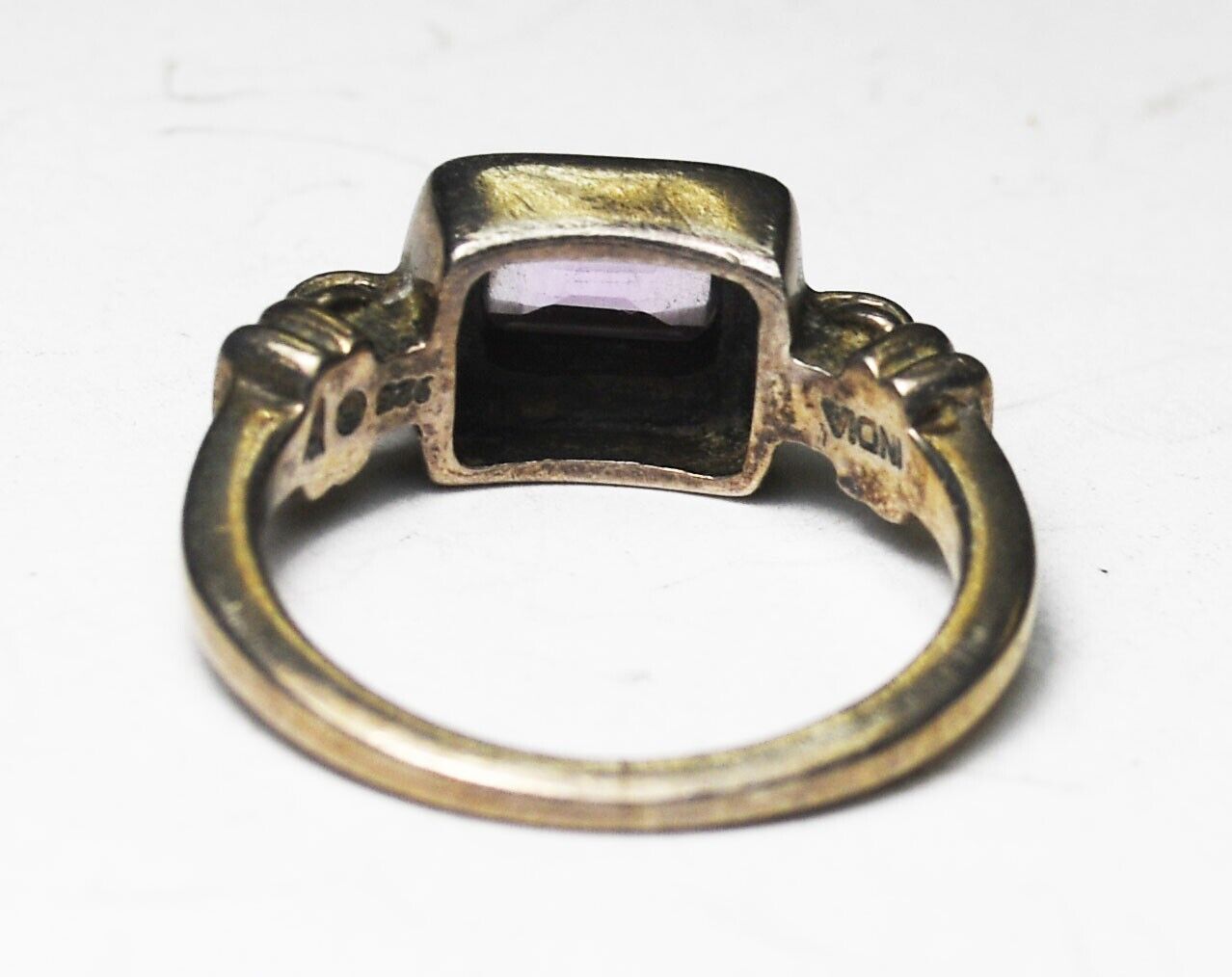 Sterling Silpada Purple Amethyst Rectangle Misty Morning R1158 Ring 9mm Sz 9.25