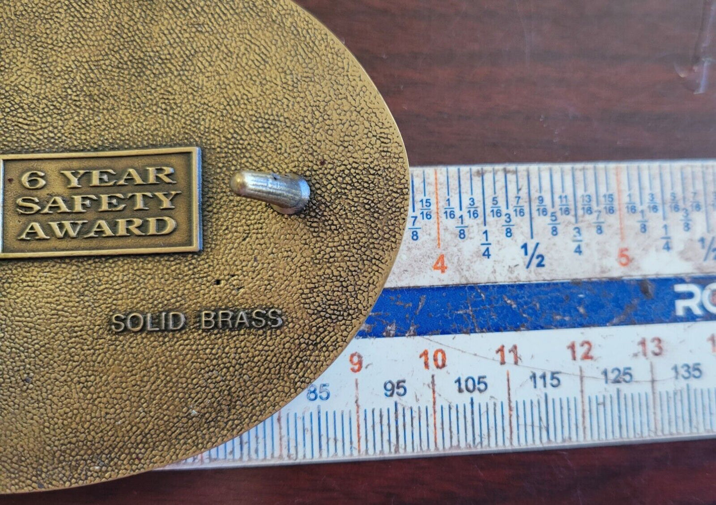 Questar Pipeline Belt Buckle Solid Brass 6 Year Safety Award Pacific Brass