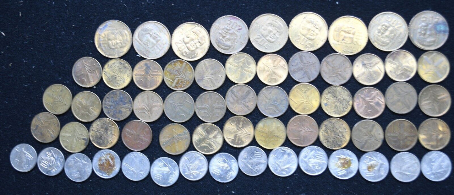 62pc Mexico Estados Unidos Mexicanos 1 10 20 Centavos Coin Lot 1951-83