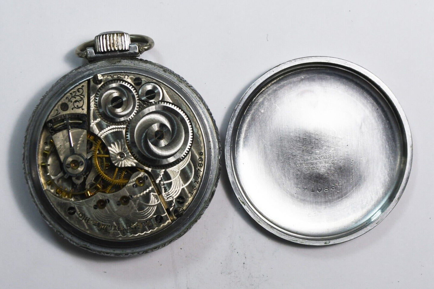 1912 Elgin 313 Size 16 Open Face Pocket Watch Spartan Case