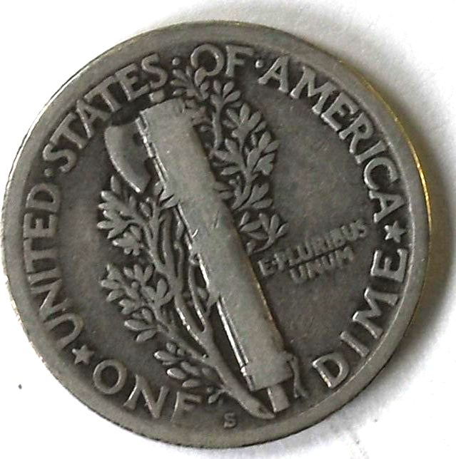 1923 S 10c Mercury Silver Dime Ten Cents San Francisco