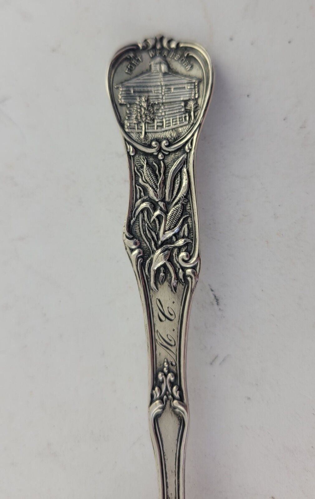 Masonic Temple Fort Dearborn 5 1/2" Sterling Souvenir Spoon .67oz Chicago