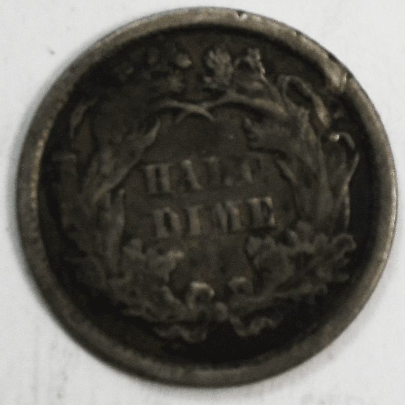 1871 H10c Seated Liberty Silver Half Dime Philadelphia 5c