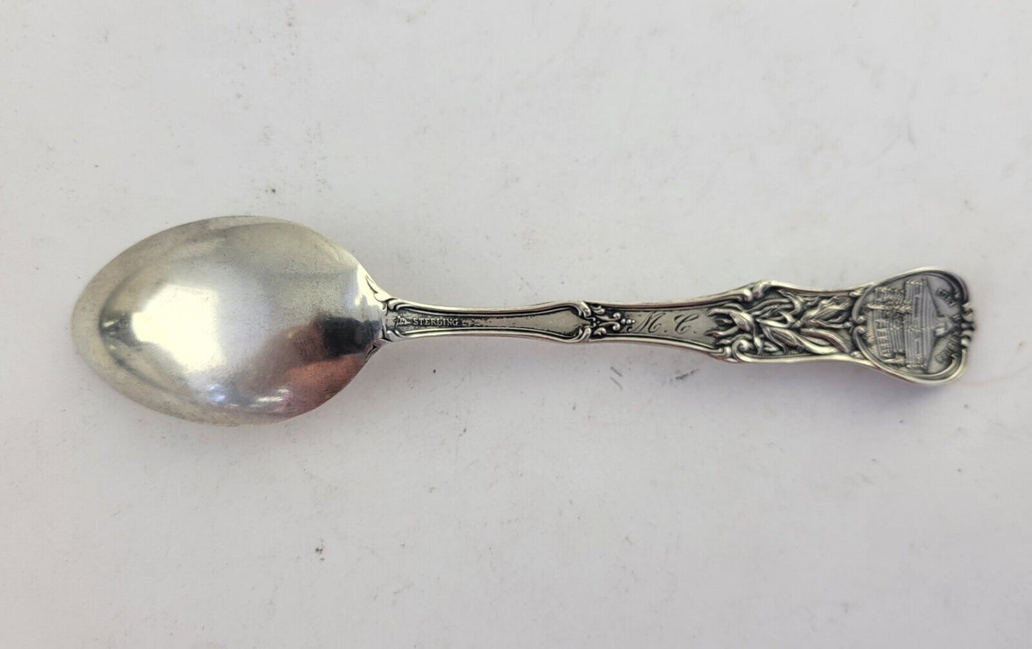 Masonic Temple Fort Dearborn 5 1/2" Sterling Souvenir Spoon .67oz Chicago