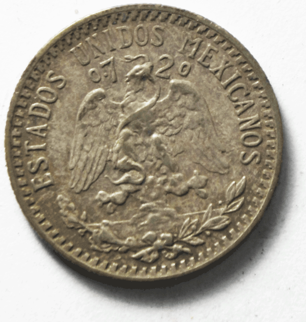 1940 Mexico Estados Unidos Mexicanos 20 Centavo Silver Coin KM# 438