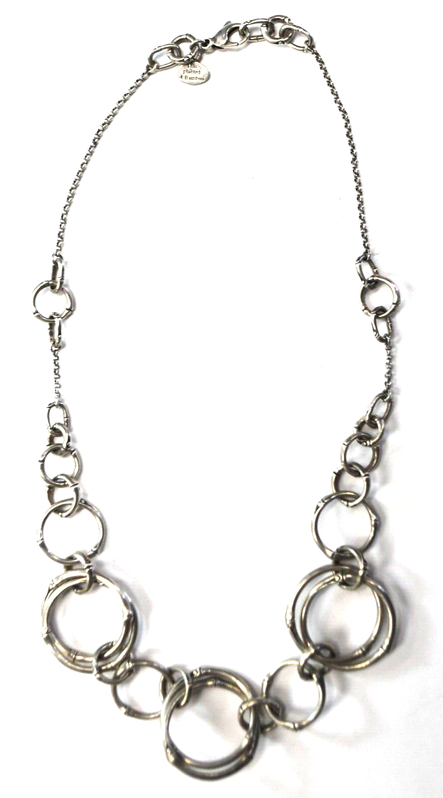 Sterling Silver John Hardy Round Bamboo 25mm Chain Necklace 17.5"