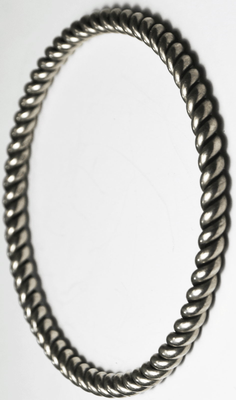 Sterling Silver Silpada B1614 Twist Rope Striped Large 5mm Bangle Bracelet