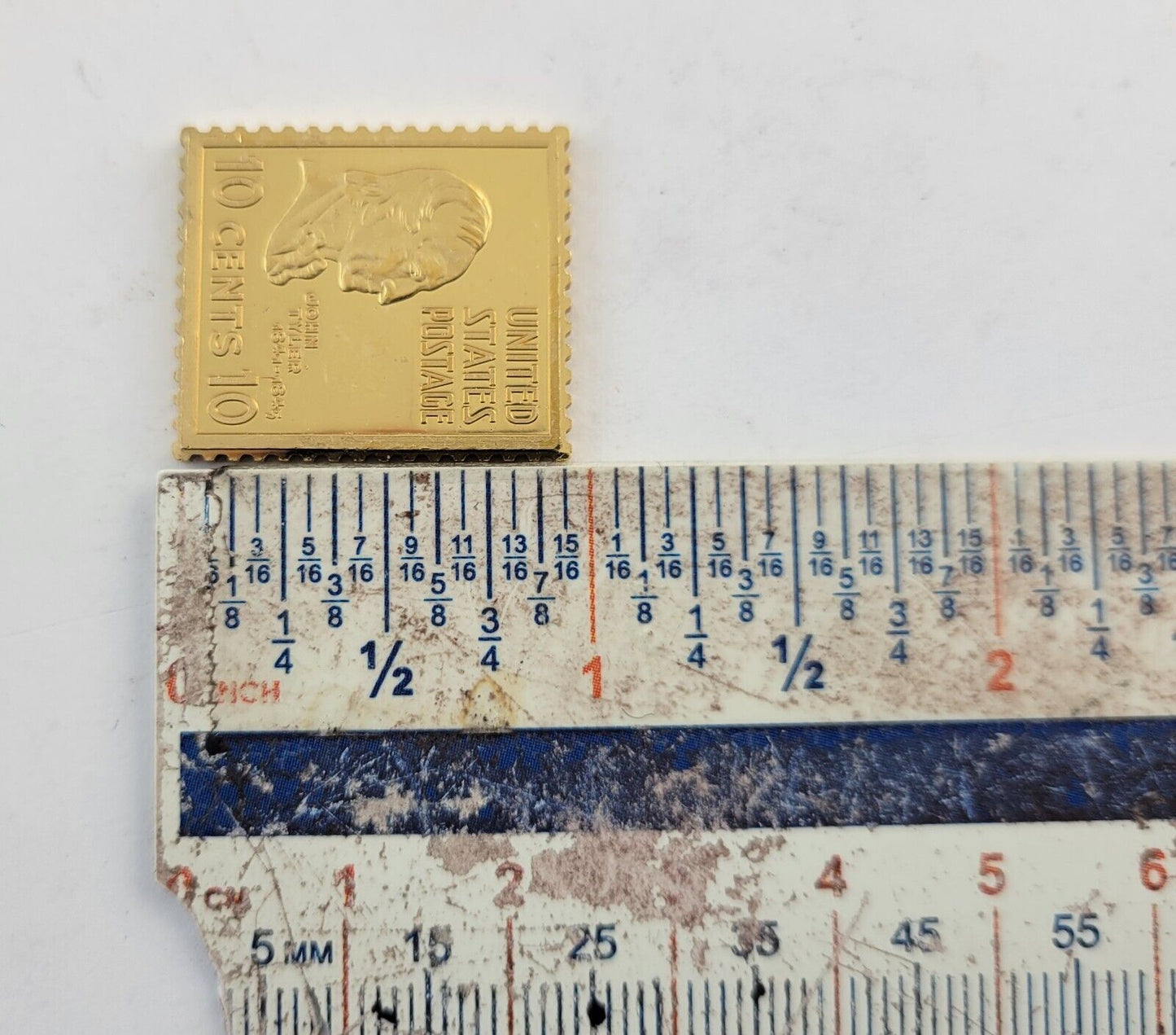 USPS United We Stand .999 Fine Silver Gold Plated Stamp John Tyler .35oz.