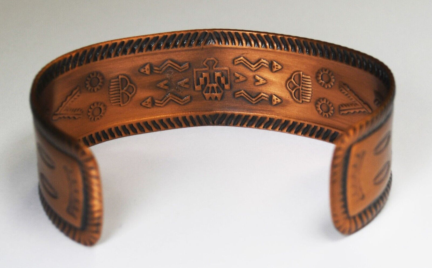 Copper Wheeler Cuff Zuni Bird Arrows Bracelet 22mm 7" Wrist