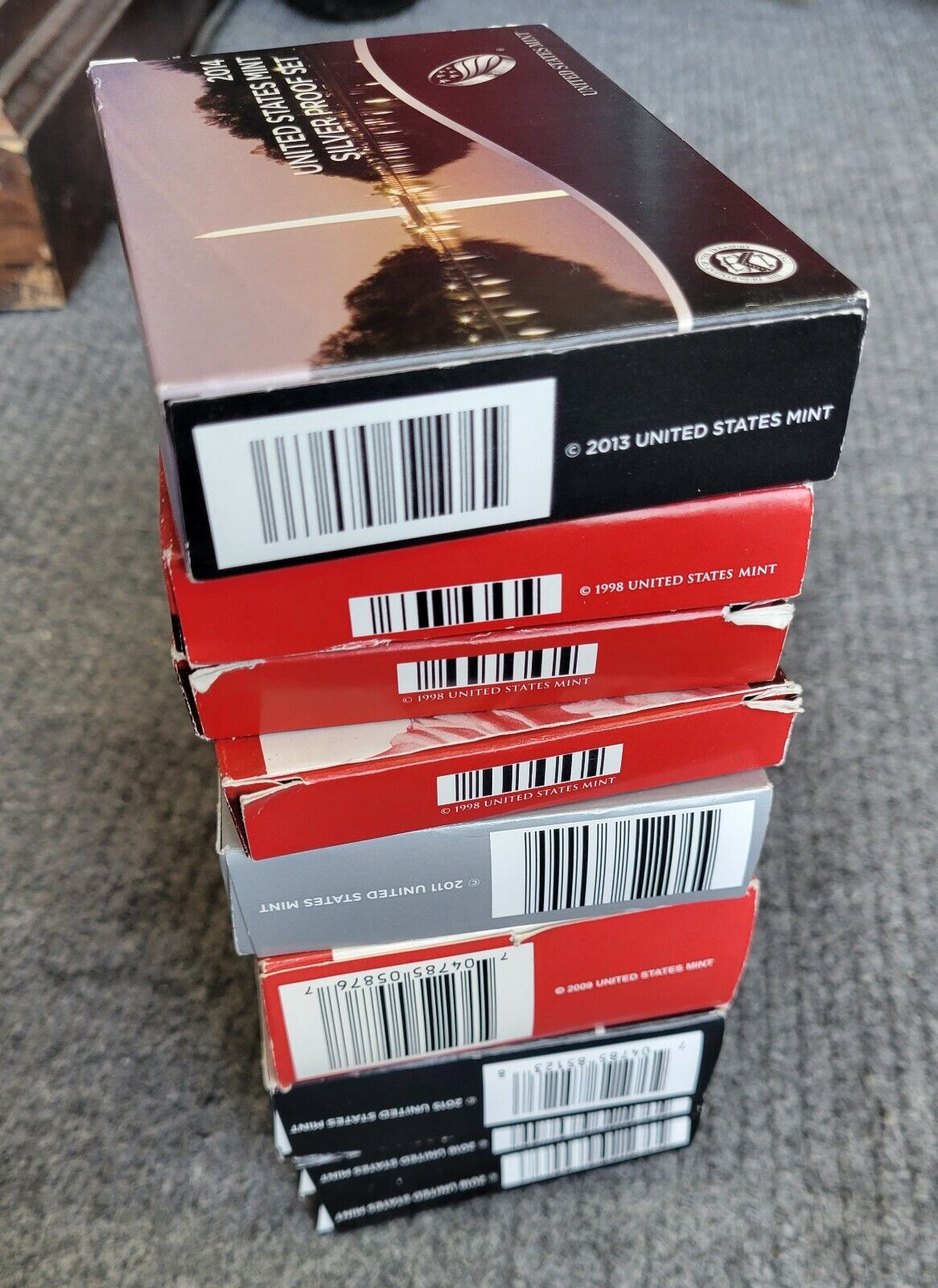 9 Set Lot Of US Mint Silver Proof Sets 1999, 2009, 2016, 2017, 2019, 2012, 2014