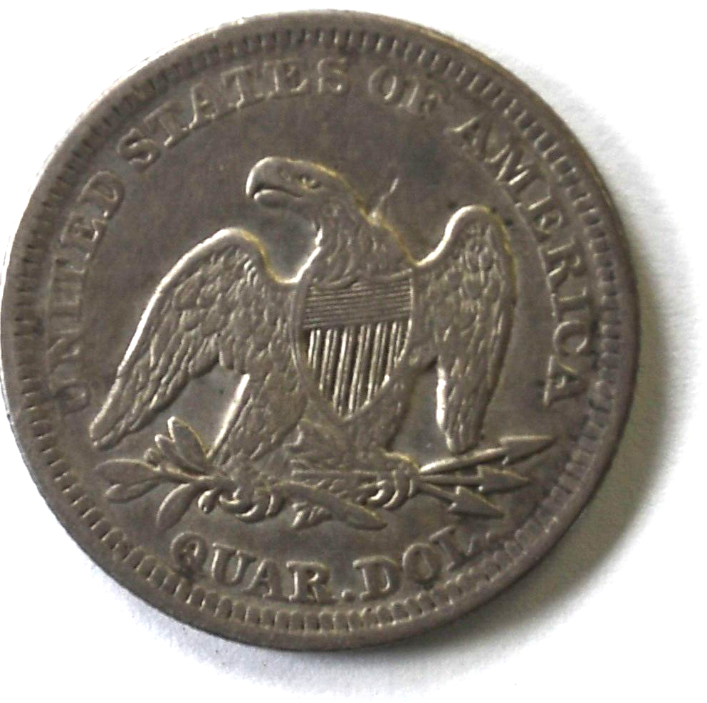 1856 25c Seated Liberty Silver Quarter Dollar Philadelphia