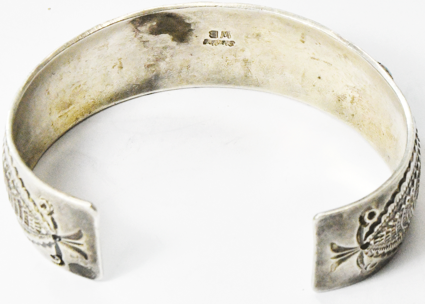 Wilbert Benally Sterling Multi Stone Row Cuff Rays 20mm Bracelet 7-1/4" Wrist