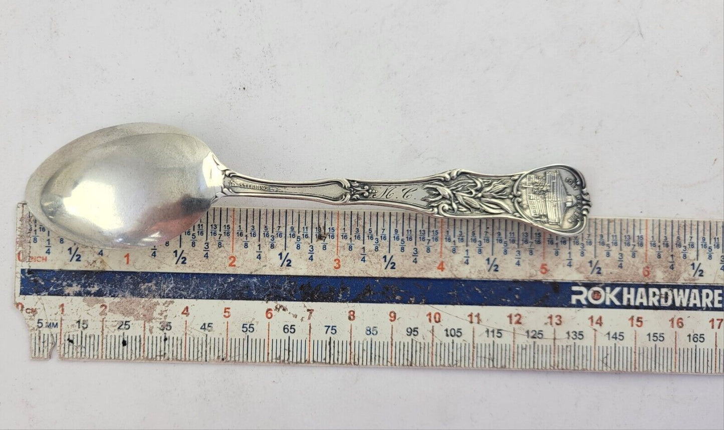 Masonic Temple Fort Dearborn 5 1/2" Sterling Souvenir Spoon .67oz Chicago