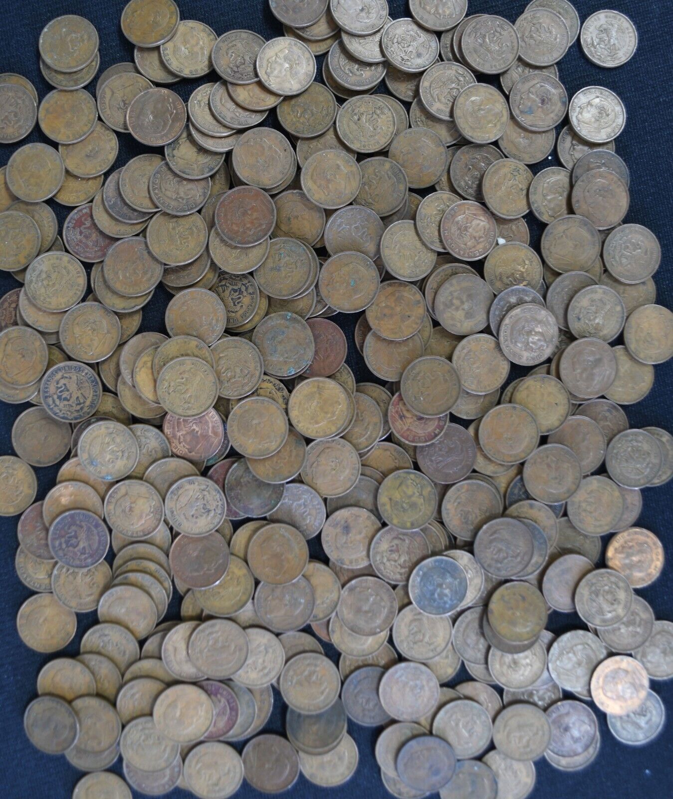 344pc Mexico Ten Diez 10 Centavos 1955-1967 Bronze Coins KM# 433