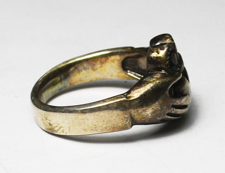 Sterling Claddagh Irish Heart Hands Ring 12mm Size 5.75